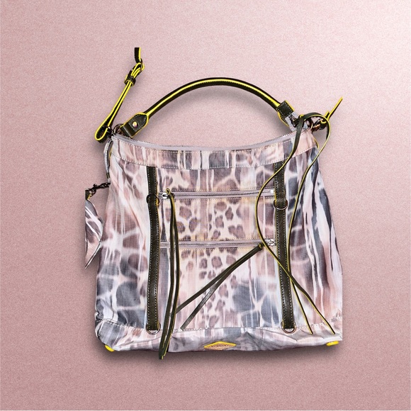 MZ WALLACE👜Brown & Grey Leopard Print Bag w/ matching wristlet, 9 Pockets, NWOT - Picture 4 of 10